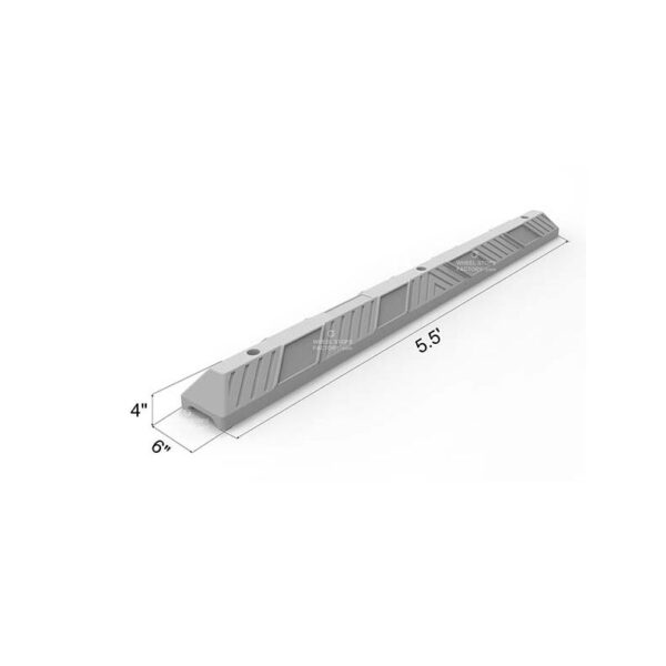 Parking wheel stops of 1650 mm dimensions, to be installed in parking lots